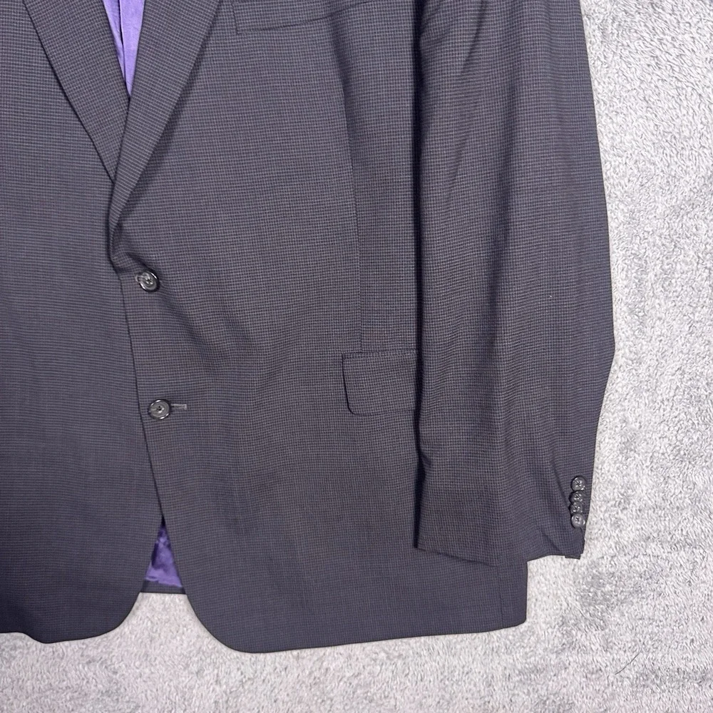 Jack Victor Sport Coat Men 52L Reflex Stretch Wool Lennox CT Micro Check Blazer